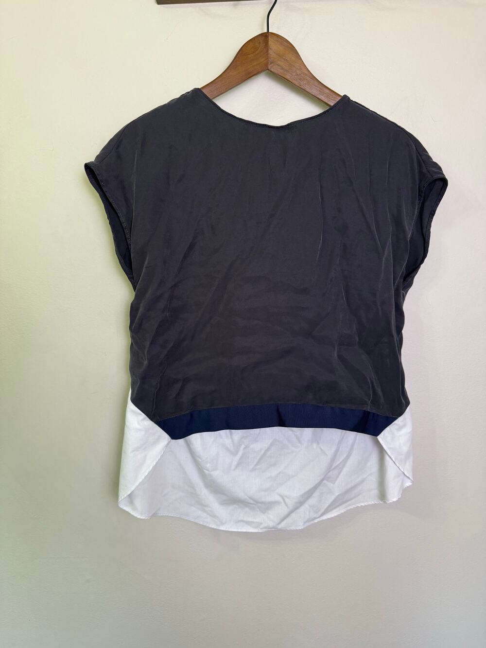 Zara Basic Collection Cap Sleeve Layered Hem Open Back Tie Top Size S